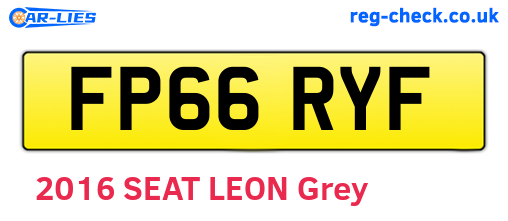FP66RYF are the vehicle registration plates.