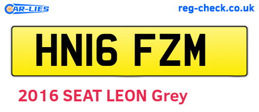 HN16FZM are the vehicle registration plates.