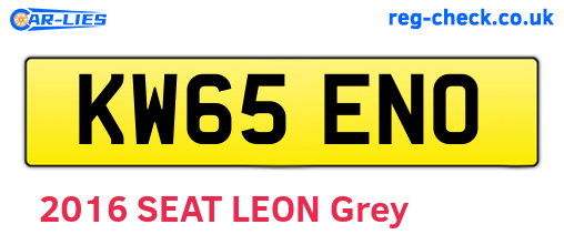 KW65ENO are the vehicle registration plates.