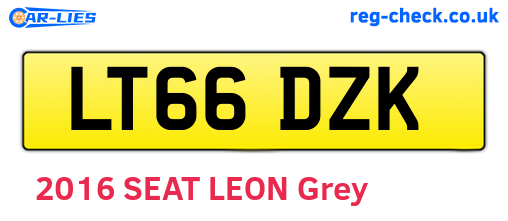 LT66DZK are the vehicle registration plates.