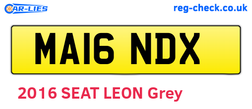 MA16NDX are the vehicle registration plates.