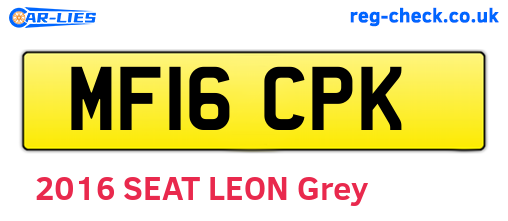 MF16CPK are the vehicle registration plates.
