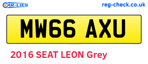 MW66AXU are the vehicle registration plates.