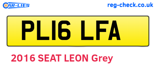 PL16LFA are the vehicle registration plates.