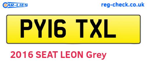 PY16TXL are the vehicle registration plates.