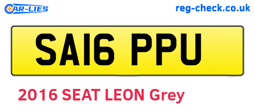 SA16PPU are the vehicle registration plates.
