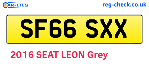 SF66SXX are the vehicle registration plates.