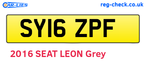 SY16ZPF are the vehicle registration plates.