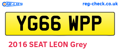 YG66WPP are the vehicle registration plates.