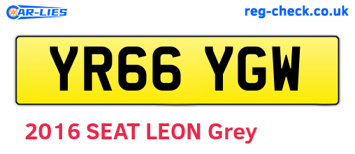 YR66YGW are the vehicle registration plates.