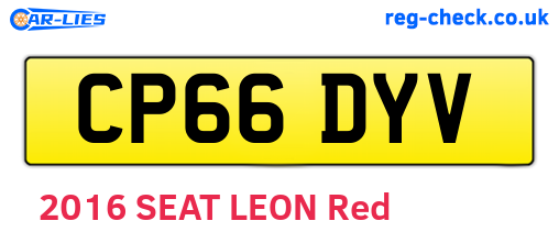 CP66DYV are the vehicle registration plates.