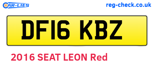 DF16KBZ are the vehicle registration plates.