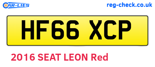 HF66XCP are the vehicle registration plates.