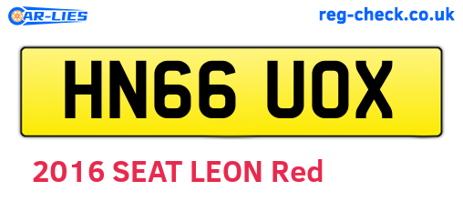 HN66UOX are the vehicle registration plates.