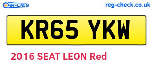 KR65YKW are the vehicle registration plates.