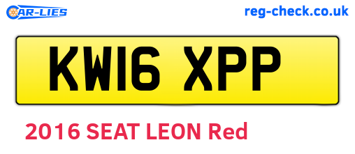 KW16XPP are the vehicle registration plates.
