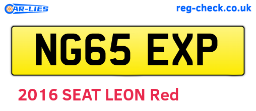 NG65EXP are the vehicle registration plates.