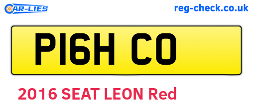 P16HCO are the vehicle registration plates.
