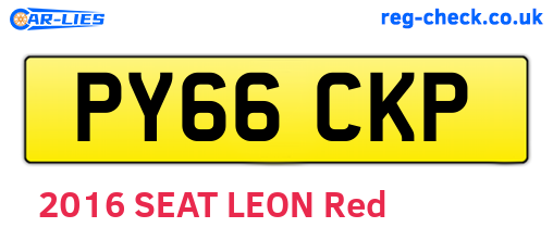 PY66CKP are the vehicle registration plates.