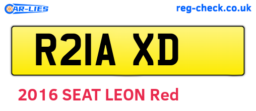 R21AXD are the vehicle registration plates.