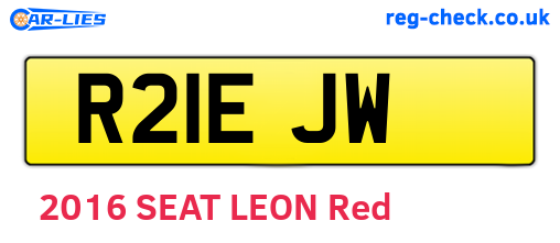 R21EJW are the vehicle registration plates.