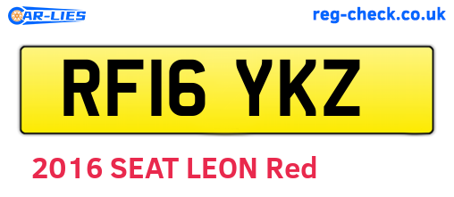 RF16YKZ are the vehicle registration plates.