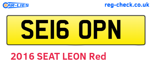 SE16OPN are the vehicle registration plates.
