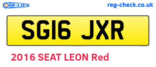 SG16JXR are the vehicle registration plates.