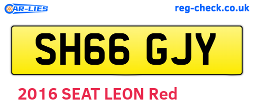 SH66GJY are the vehicle registration plates.