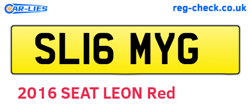 SL16MYG are the vehicle registration plates.