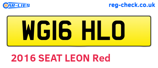 WG16HLO are the vehicle registration plates.