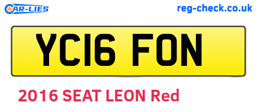 YC16FON are the vehicle registration plates.
