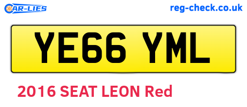YE66YML are the vehicle registration plates.