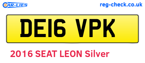 DE16VPK are the vehicle registration plates.