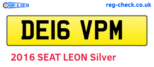 DE16VPM are the vehicle registration plates.