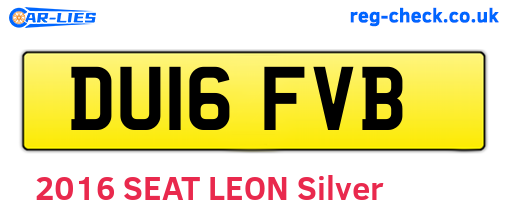 DU16FVB are the vehicle registration plates.