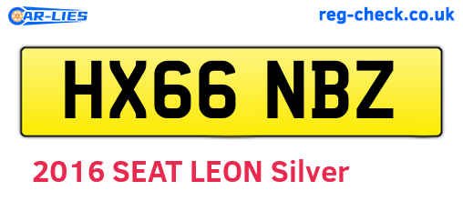 HX66NBZ are the vehicle registration plates.