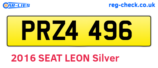 PRZ4496 are the vehicle registration plates.