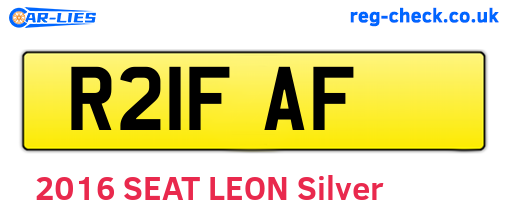 R21FAF are the vehicle registration plates.