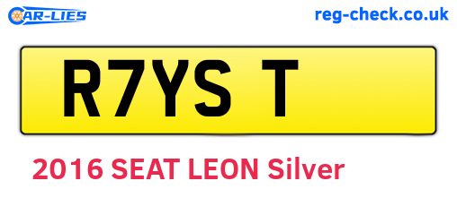 R7YST are the vehicle registration plates.