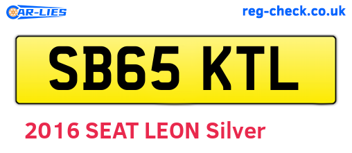 SB65KTL are the vehicle registration plates.