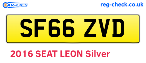 SF66ZVD are the vehicle registration plates.