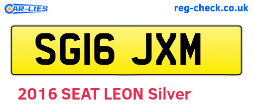 SG16JXM are the vehicle registration plates.