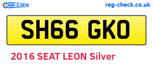SH66GKO are the vehicle registration plates.