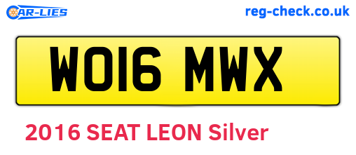 WO16MWX are the vehicle registration plates.