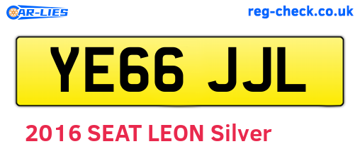 YE66JJL are the vehicle registration plates.