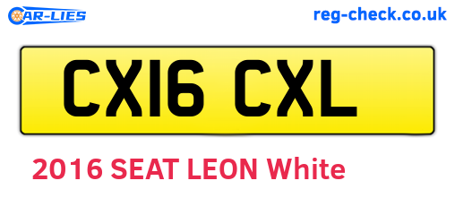 CX16CXL are the vehicle registration plates.