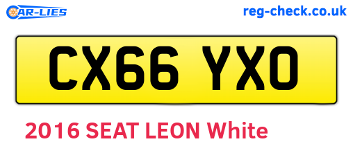 CX66YXO are the vehicle registration plates.