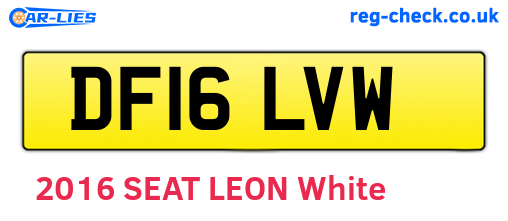 DF16LVW are the vehicle registration plates.