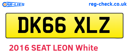 DK66XLZ are the vehicle registration plates.